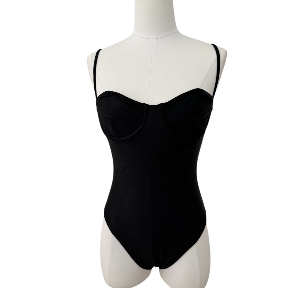 J. Crew Heritage Balconette Underwire One Piece Swimsuit in Black NWT - Picture 6 of 9